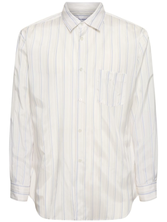 Comme des Garçons Shirt: Forever striped cupro shirt - Beige - men_0 | Luisa Via Roma
