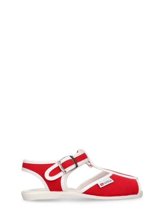 Superga: 1200- Cotj canvas sandals - Red - kids-girls_0 | Luisa Via Roma