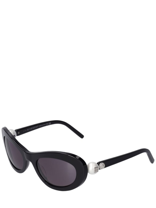 Givenchy: Pearl round acetate sunglasses - Black/Smoke - women_1 | Luisa Via Roma
