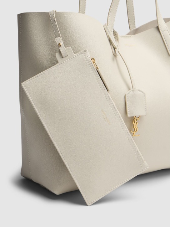 Saint Laurent: Saint Laurent leather shopping bag - Blanc Vintage - women_1 | Luisa Via Roma