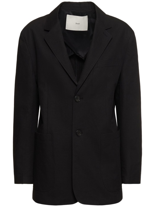Dunst: Cotton & linen boyfriend jacket - Black - women_0 | Luisa Via Roma
