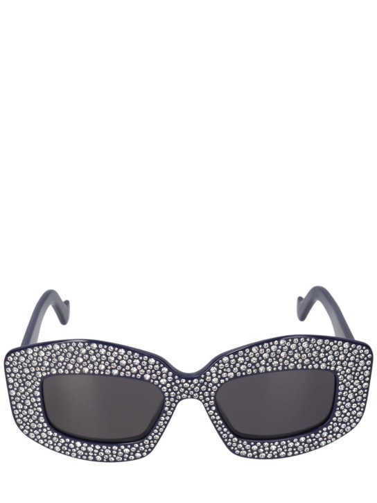 Loewe: Anagram round sunglasses - Blu - women_0 | Luisa Via Roma