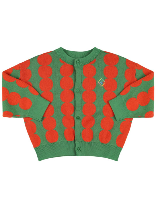 Jellymallow: Cotton knit cardigan - Green - kids-boys_0 | Luisa Via Roma