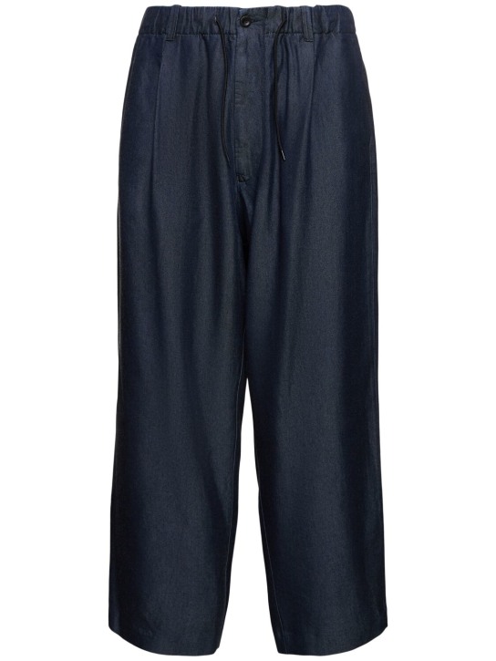 Giorgio Armani: Lyocell elastic waistband pants - Denim - men_0 | Luisa Via Roma
