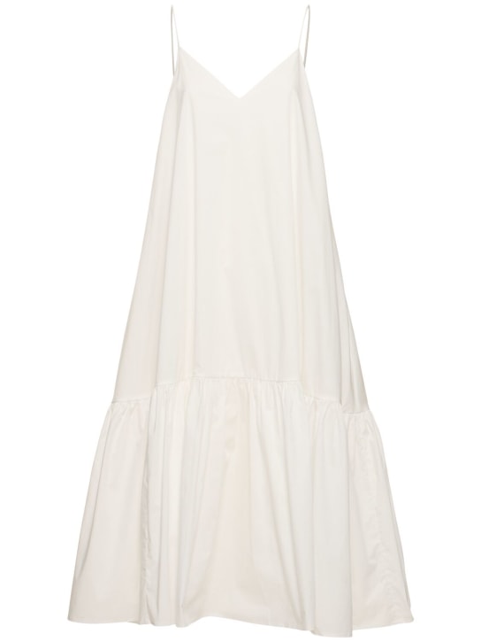 ANINE BING: Averie cotton midi dress - White - women_0 | Luisa Via Roma