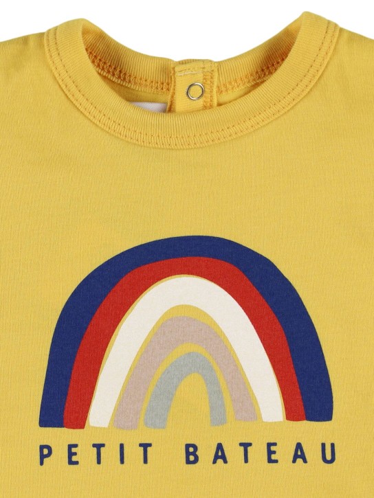 Petit Bateau: 프린트 코튼 티셔츠 - 옐로우 - kids-boys_1 | Luisa Via Roma