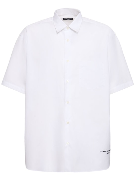Comme des Garçons Homme: Camisa de algodón manga corta - Blanco - men_0 | Luisa Via Roma