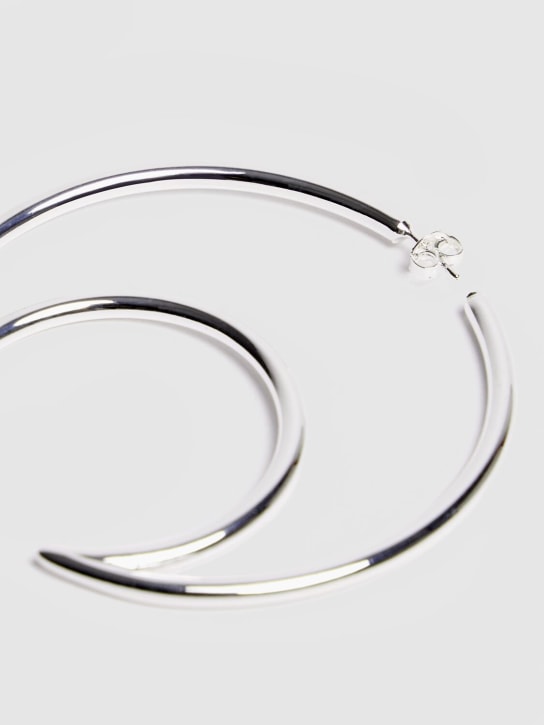 Marine Serre: Moon hoop earrings - Silver - men_1 | Luisa Via Roma