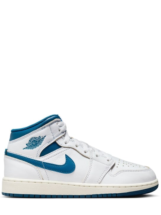 Nike: Sneakers Air Jordan 1 Mid - Blanco/Azul - kids-girls_0 | Luisa Via Roma