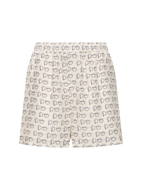 Burberry: Shorts aus Seide - Weiß - women_0 | Luisa Via Roma