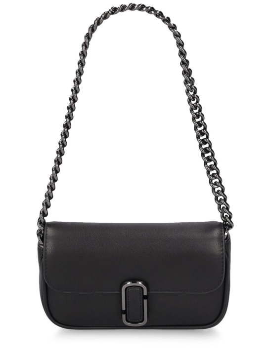 Marc Jacobs: The Mini J Marc leather bag - Black/Gunmetal - women_0 | Luisa Via Roma