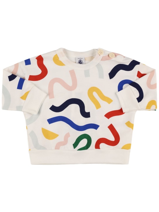 Petit Bateau: Printed cotton sweatshirt - Multicolor - kids-girls_0 | Luisa Via Roma