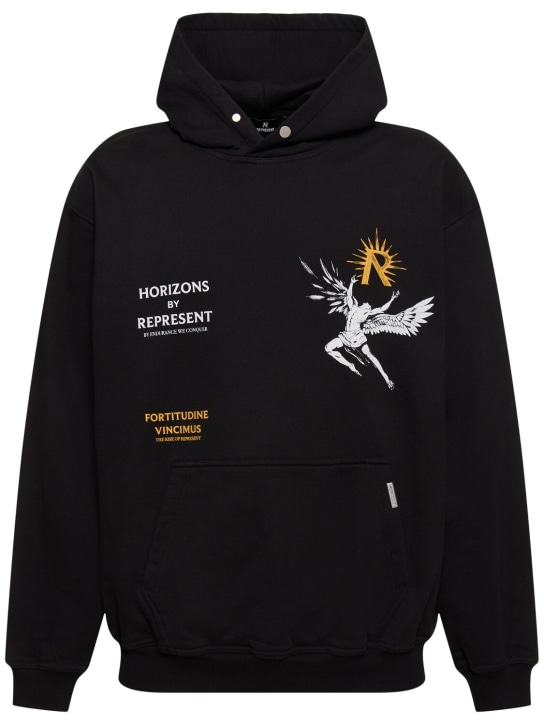 Represent: Icarus hoodie - Jet Black - men_0 | Luisa Via Roma