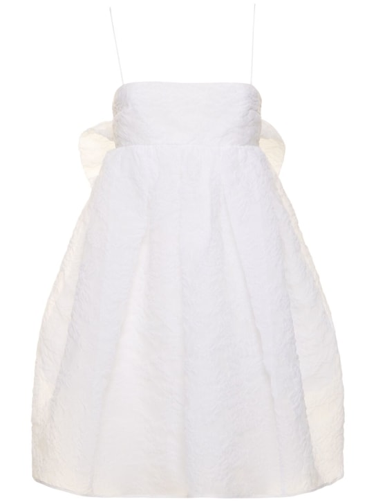 Cecilie Bahnsen: Gina matelassé mini dress w/bow - White - women_0 | Luisa Via Roma