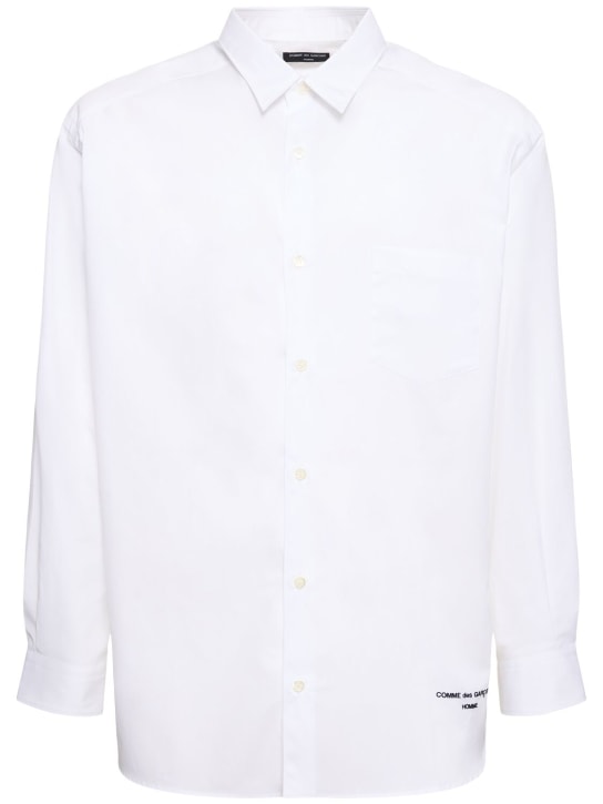 Comme des Garçons Homme: Camicia in cotone con logo - Bianco - men_0 | Luisa Via Roma