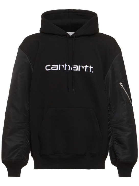 JUNYA WATANABE: Carhartt customized parka hoodie - Black - men_0 | Luisa Via Roma