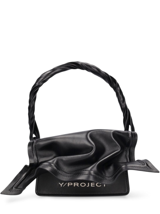 Y/PROJECT: Mini Wire leather top handle bag - Black - women_0 | Luisa Via Roma