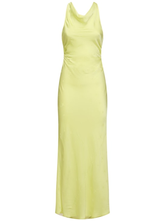 Forte_forte: Étoile viscose satin jacquard midi dress - Yellow - women_0 | Luisa Via Roma