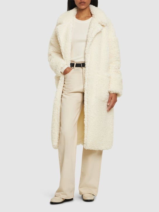 Weworewhat: Curly faux sherpa coat - Beige - women_1 | Luisa Via Roma