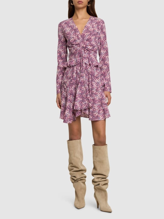 Isabel Marant: Usmara silk blend mini dress - Mauve/Multi - women_1 | Luisa Via Roma
