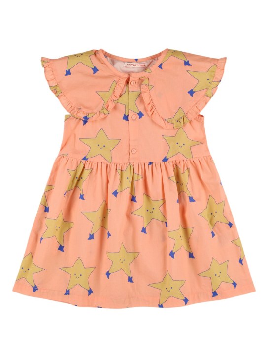 Tiny Cottons: Star print cotton dress - Pink - kids-girls_0 | Luisa Via Roma