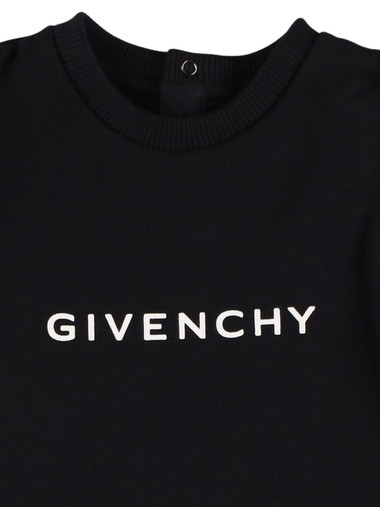 Givenchy: Robe en coton mélangé - Noir - kids-girls_1 | Luisa Via Roma
