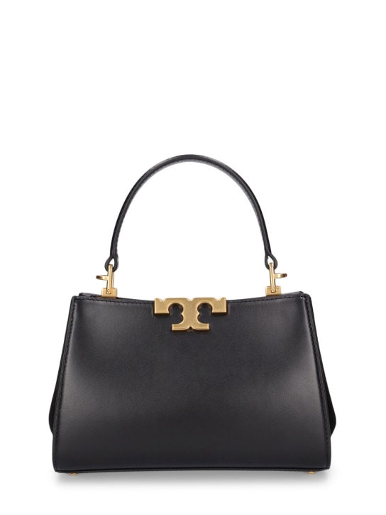 Tory Burch: Sac satchel mini en cuir Eleanor - Noir - women_0 | Luisa Via Roma
