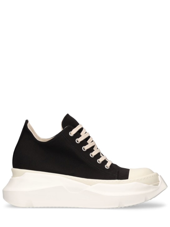 Rick Owens DRKSHDW: Abstract canvas low sneakers - Black/White - women_0 | Luisa Via Roma