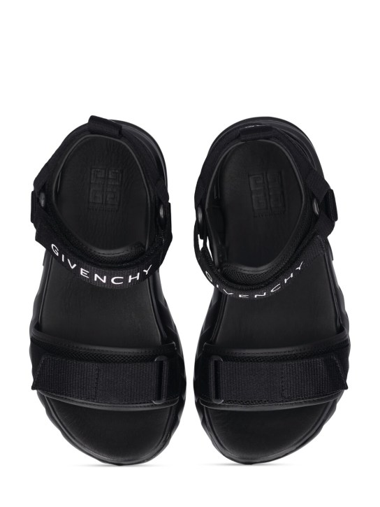 Givenchy: Sandales à brides - Noir - kids-girls_1 | Luisa Via Roma