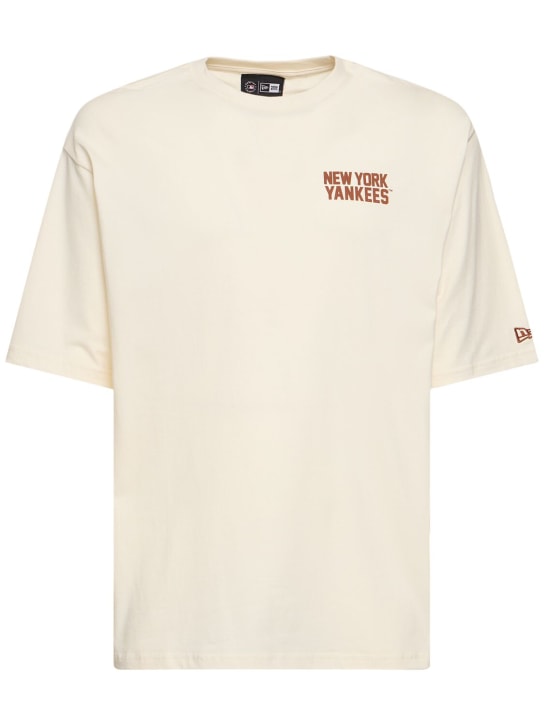 New Era: NY Yankees MLB Wordmark oversize t-shirt - White/Brown - men_0 | Luisa Via Roma