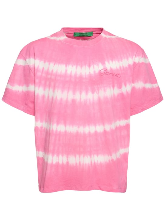 Garment Workshop: Shibori dyed boxy t-shirt - Pink - men_0 | Luisa Via Roma