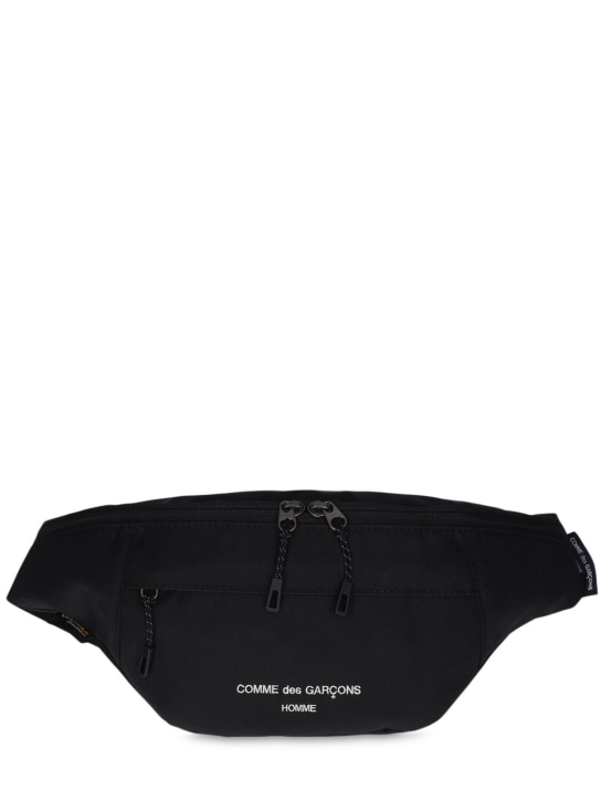 Comme des Garçons Homme: Cordura logo belt bag - Black - men_0 | Luisa Via Roma