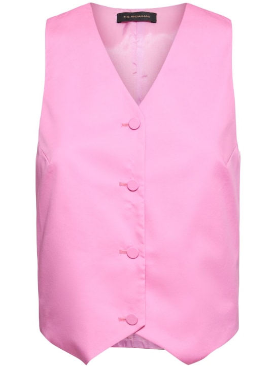 The Andamane: Pauline cotton satin vest - Pink - women_0 | Luisa Via Roma