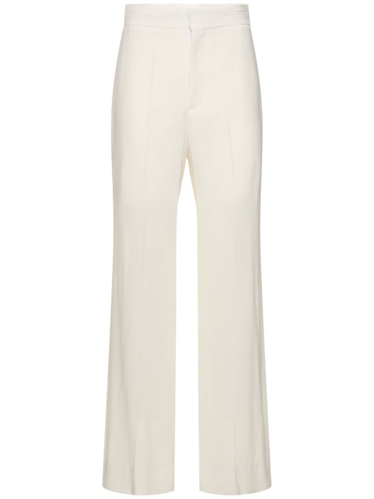 Victoria Beckham: Straight viscose blend pants - White - women_0 | Luisa Via Roma