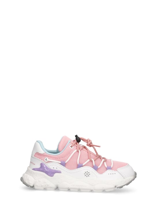 Flower Mountain: Sneakers à lacets - Blanc/Rose - kids-girls_0 | Luisa Via Roma
