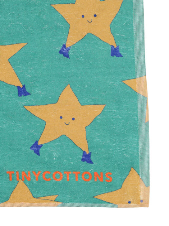 Tiny Cottons: Serviette de bain en tissu éponge imprimé étoiles - Vert - kids-boys_1 | Luisa Via Roma