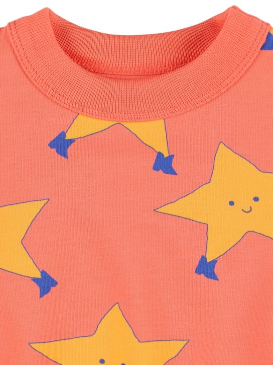 Tiny Cottons: Star print Pima cotton sweatshirt - Red - kids-girls_1 | Luisa Via Roma
