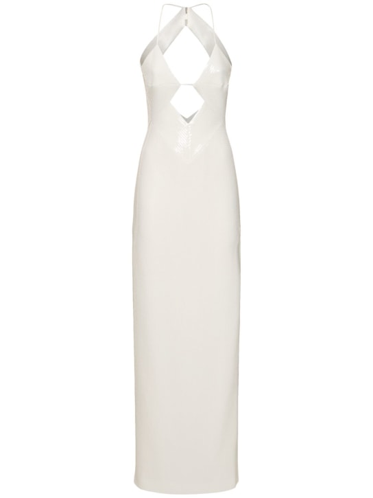 Galvan: Langes Kleid mit Pailletten „Kite“ - Weiß - women_0 | Luisa Via Roma