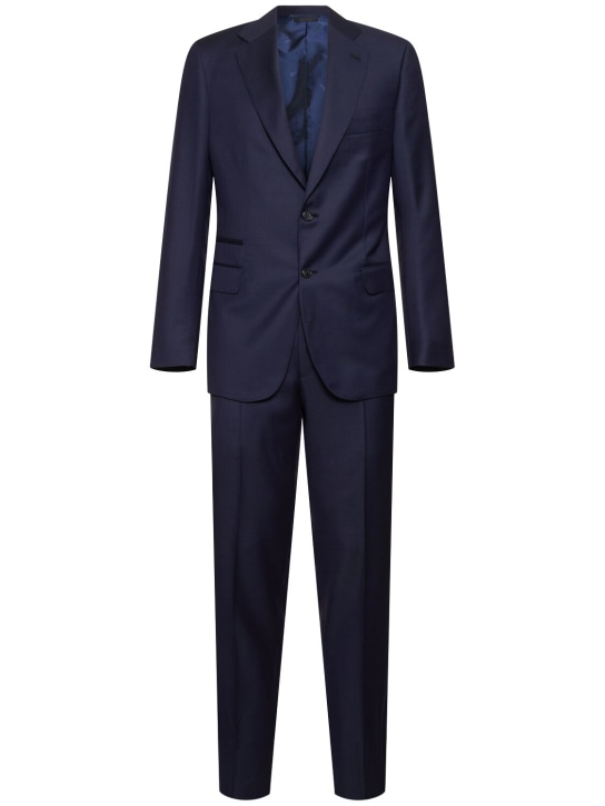 Brioni: Trevi virgin wool suit - Navy - men_0 | Luisa Via Roma