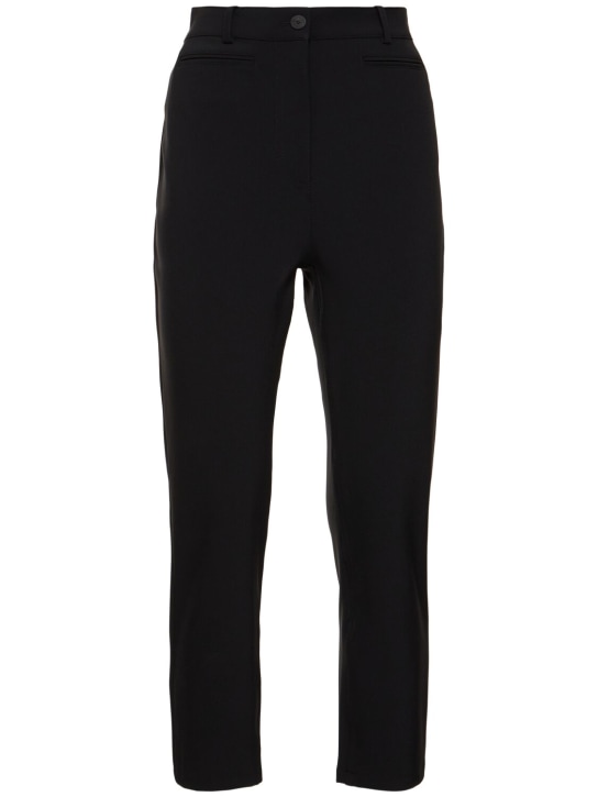 Ferragamo: Compact stretch nylon twill crop pants - Black - women_0 | Luisa Via Roma
