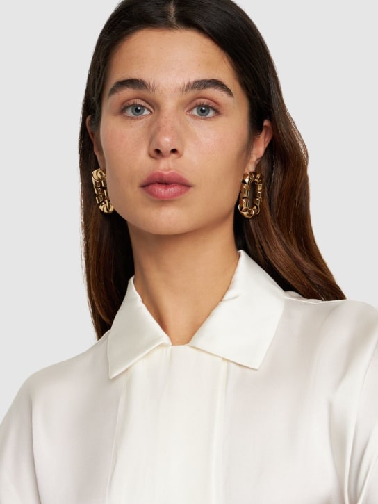 Rabanne: XL Link twist earrings - Gold - women_1 | Luisa Via Roma