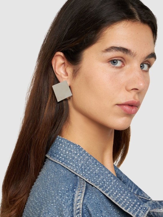 Versace: Ohrringe aus Metall mit Emaille - Silber - women_1 | Luisa Via Roma