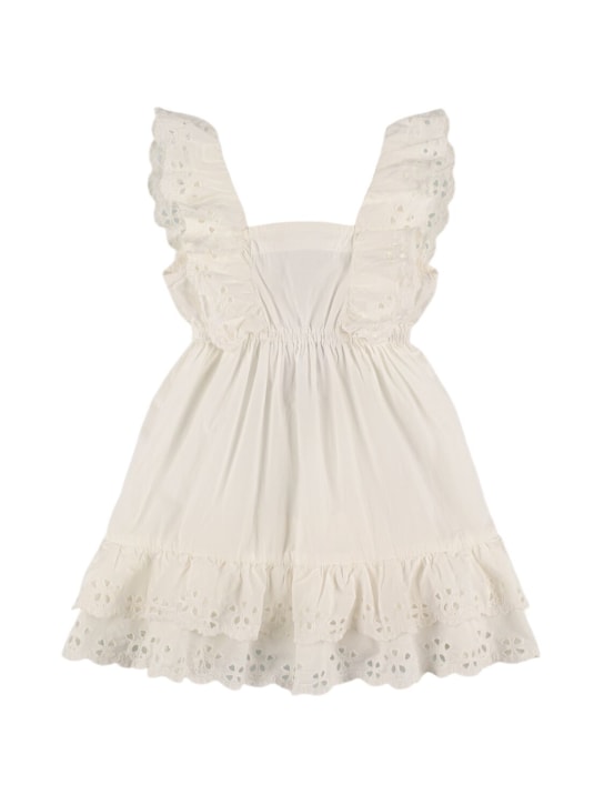Molo: Cotton dress - White - kids-girls_0 | Luisa Via Roma