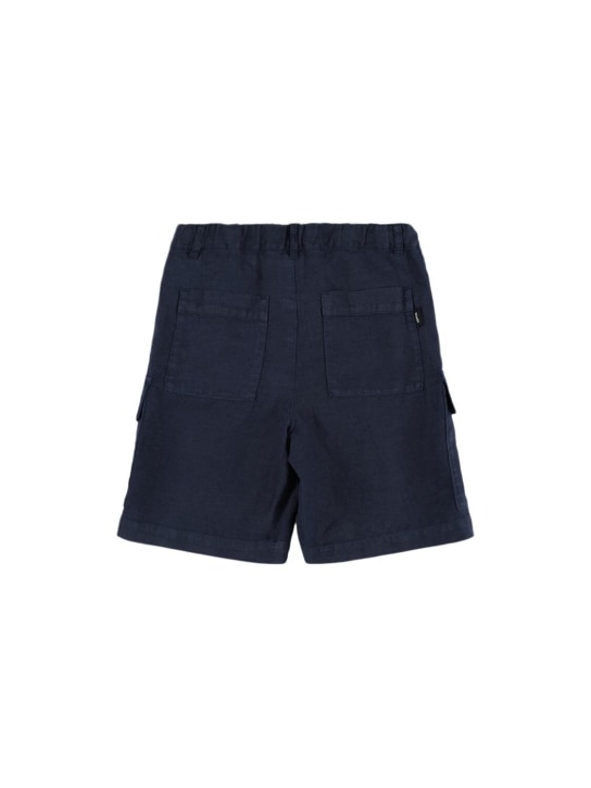 ASPESI: Shorts cargo in lino - Navy - kids-boys_1 | Luisa Via Roma