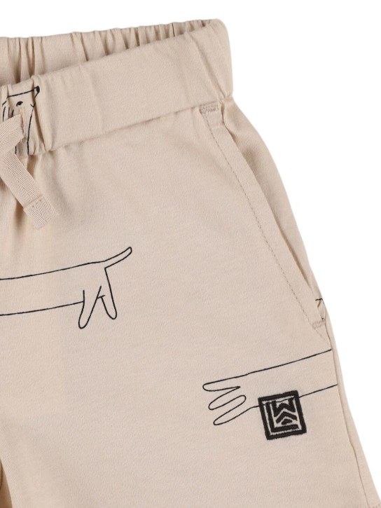 Liewood: Shorts in cotone organico stampato - Off White - kids-boys_1 | Luisa Via Roma