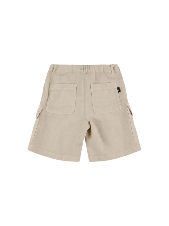 ASPESI: Linen cargo shorts - Beige - kids-boys_1 | Luisa Via Roma