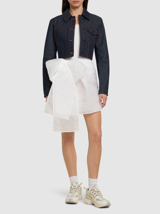 Cecilie Bahnsen: Gigi matelassé bow mini skirt - White - women_1 | Luisa Via Roma