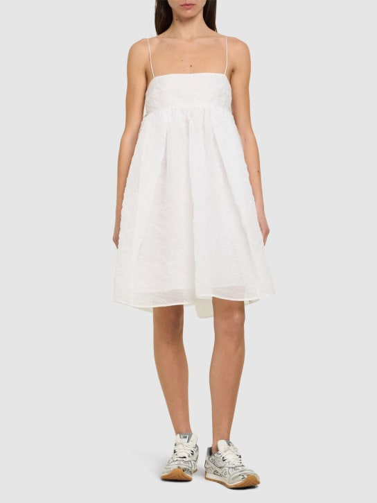 Cecilie Bahnsen: Gina matelassé mini dress w/bow - White - women_1 | Luisa Via Roma