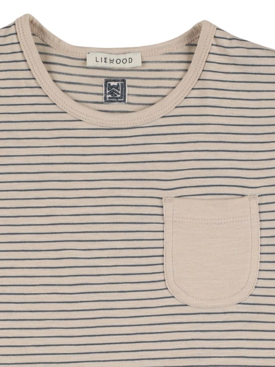 Liewood: 스트라이프 오가닉 코튼 티셔츠 - 멀티컬러 - kids-boys_1 | Luisa Via Roma