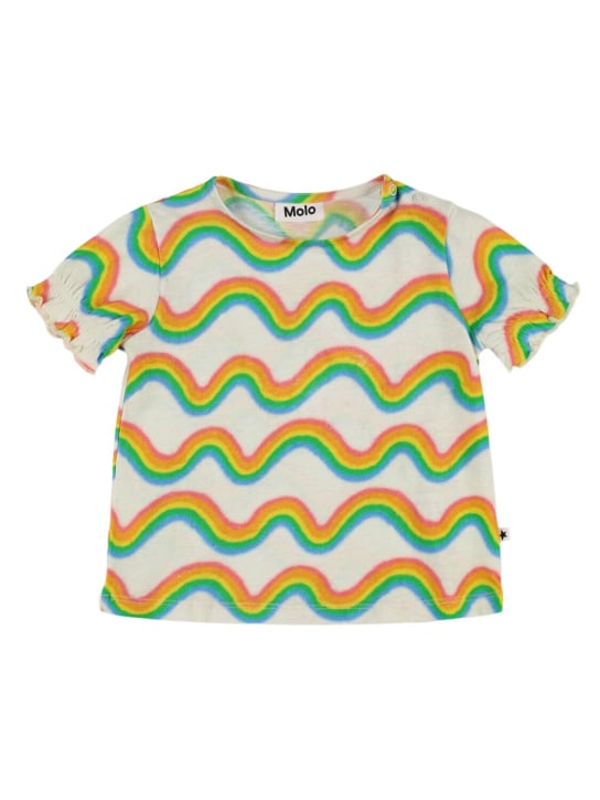 Molo: T-shirt in cotone e lino - Multicolore - kids-girls_0 | Luisa Via Roma